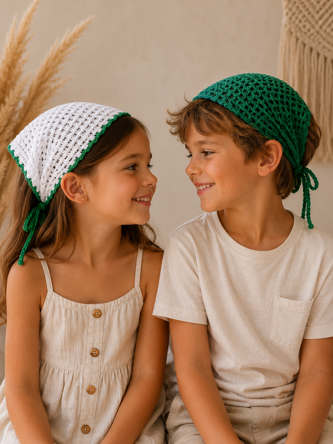 DUO BANDANAS CROCHET FAIT MAIN : ENFANT/ADULTE