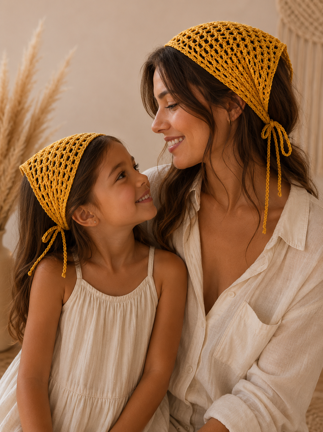DUO BANDANAS CROCHET FAIT MAIN : ENFANT/ADULTE