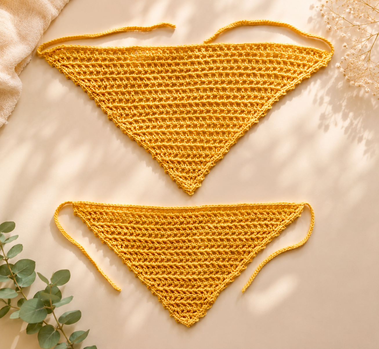 DUO BANDANAS CROCHET FAIT MAIN : ENFANT/ADULTE