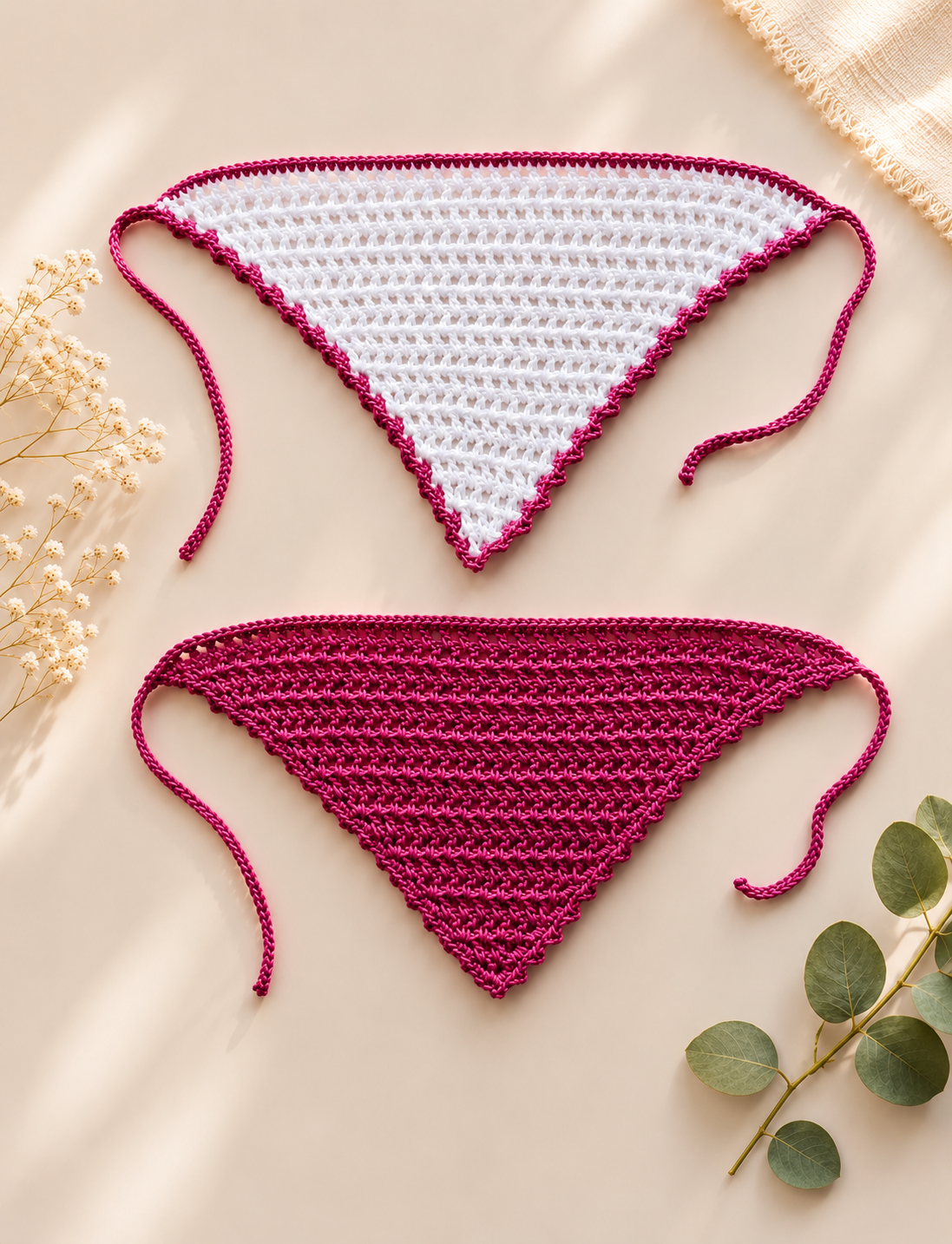 DUO BANDANAS CROCHET FAIT MAIN : ENFANT/ADULTE