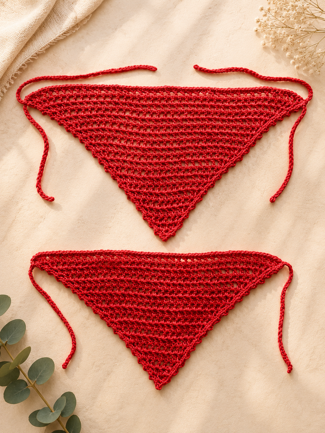 DUO BANDANAS CROCHET FAIT MAIN : ENFANT/ADULTE