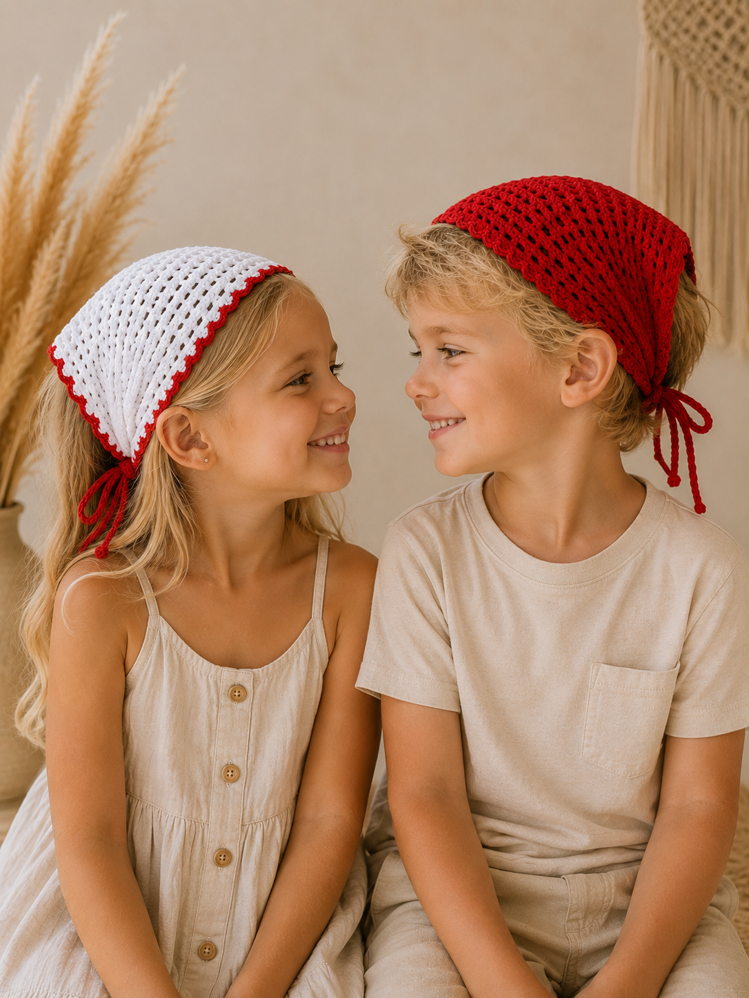 DUO BANDANAS CROCHET FAIT MAIN : ENFANT/ADULTE