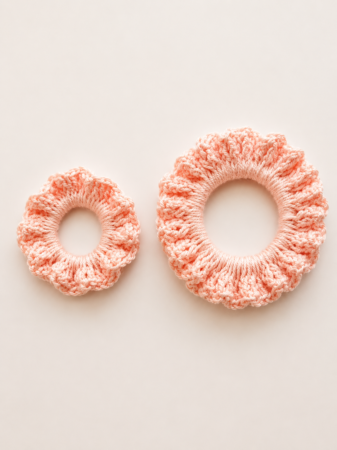 DUO CHOUCHOUS MAMAN/FILLE ASSORTI - FAIT MAIN CROCHET 100% COTON