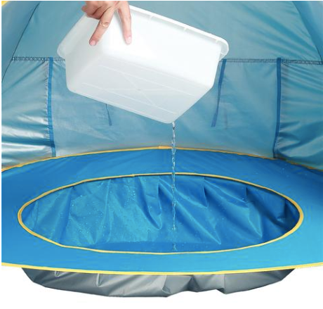ANTI-UV POP UP BEACH TENT WITH INTEGRATED POOL 