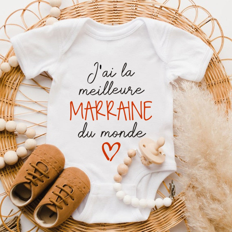 BODY BÉBÉ "MEILLEURE MARRAINE" 100% COTON