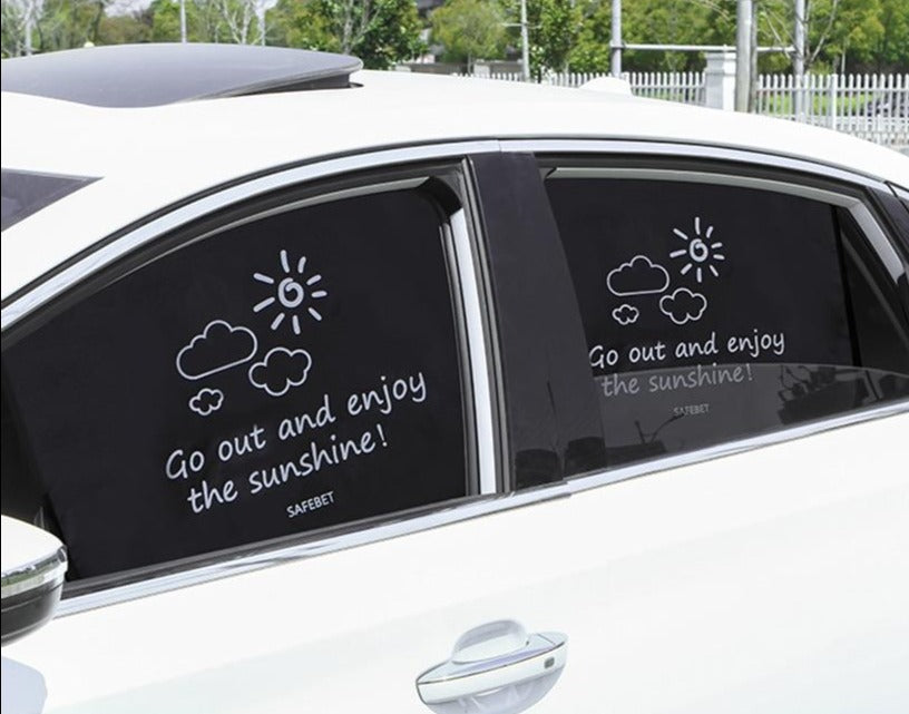 Lot de 2 rideaux de fenêtre latérale arrière de voiture, pare-soleil  réglable pour voiture, protection UV de voiture flexible, pare-soleil  magnétique pour bébés. 