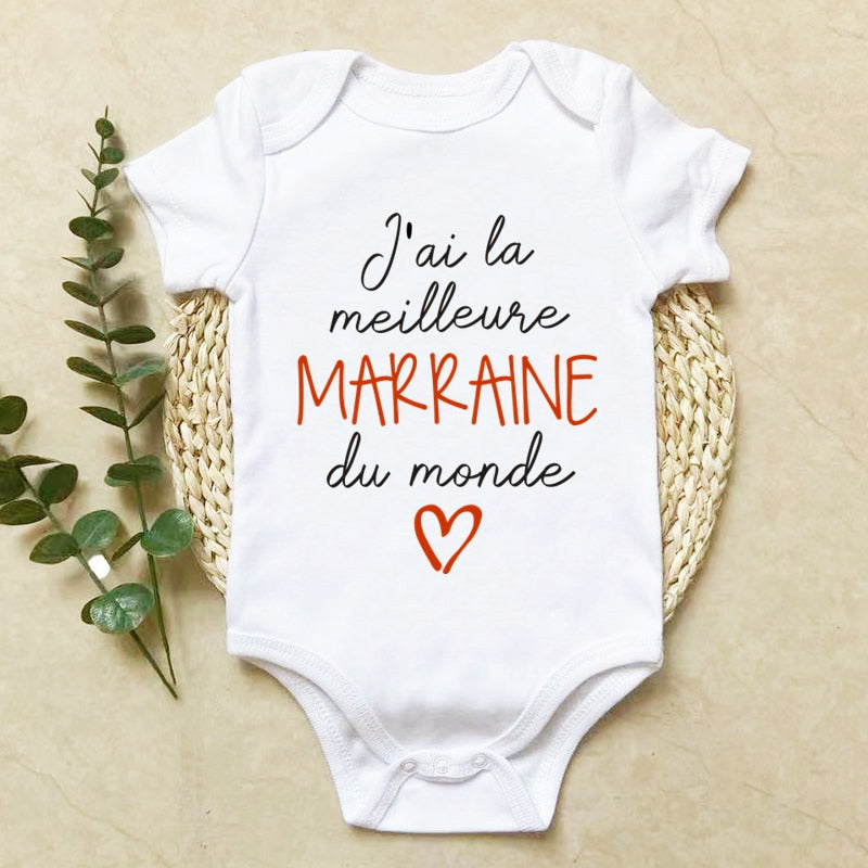 BODY BÉBÉ "MEILLEURE MARRAINE" 100% COTON