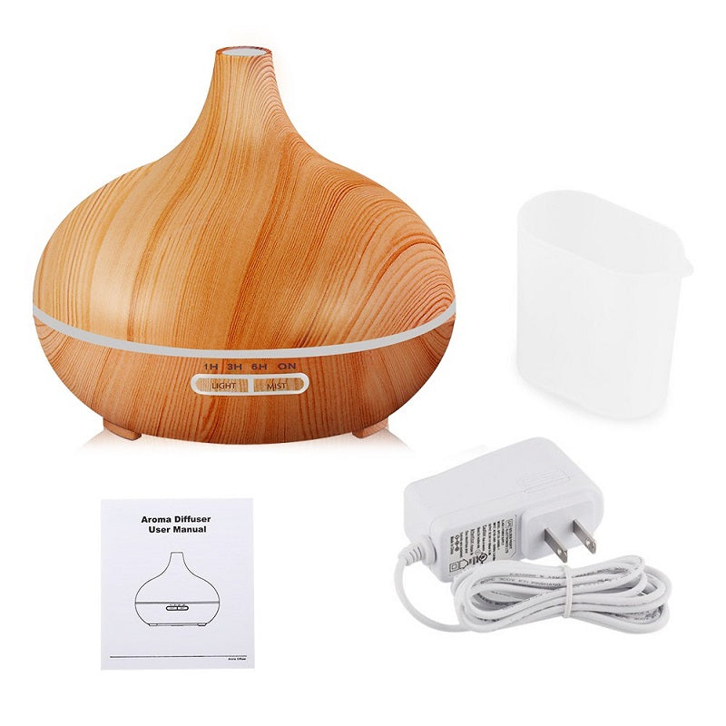 PETIT DIFFUSEUR BOIS HUILES ESSENTIELLES 400ML + TÉLÉCOMMANDE