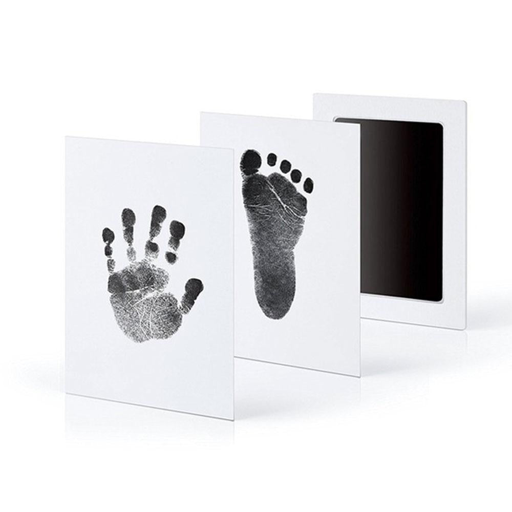 Empreinte de main et empreinte de bébé, cadre photo en bois de bébé avec  moulage en plâtre pour la main et le pied de bébé, image d'impression set  cadre photo cadeau de